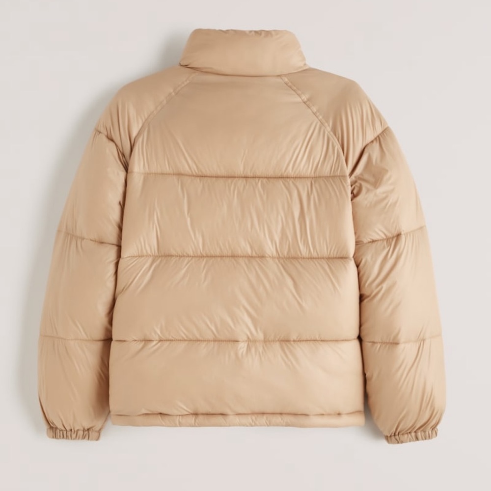 🧡 Abercrombie Oversized Utility Puffer Light Brown - Picture 8 of 10